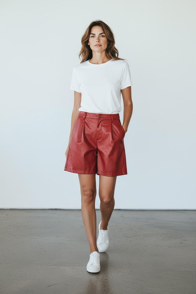 Secret-Season kurze Leder Hose