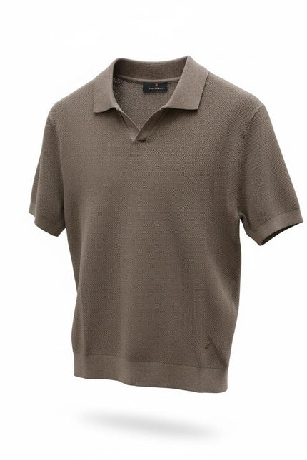 Zuitable  Herren Strickpolo Braun