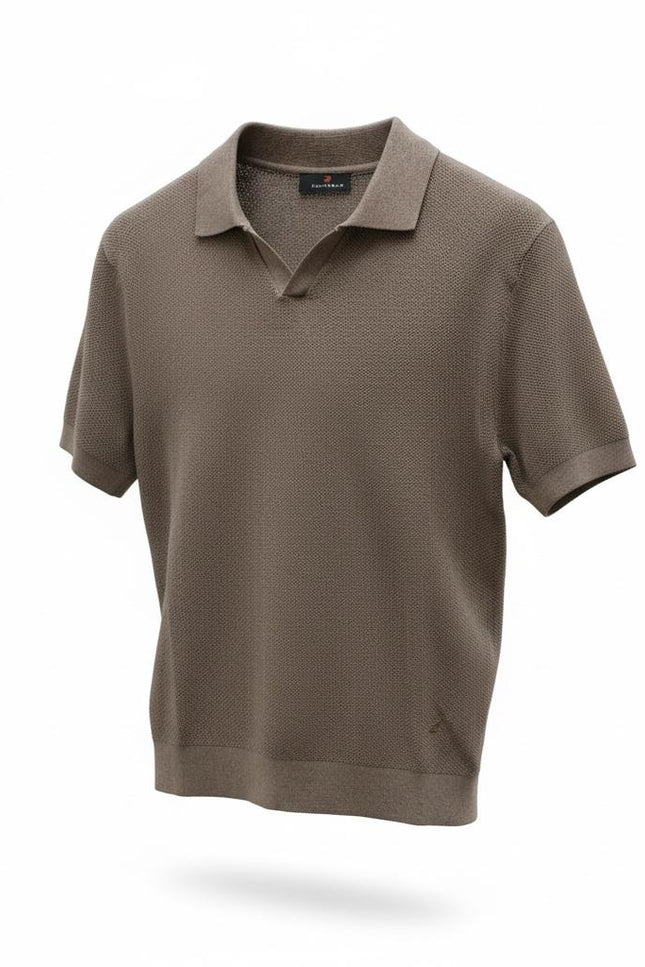 Zuitable  Herren Strickpolo Braun